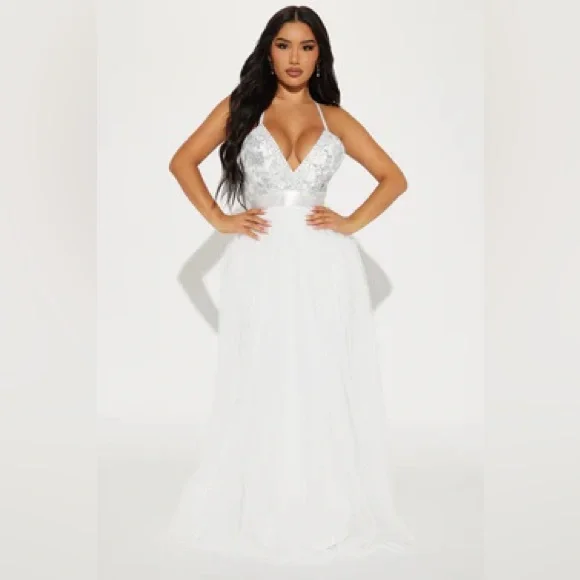 Dresses | Lets Dance Tulle Maxi Dress Off White | Poshmark